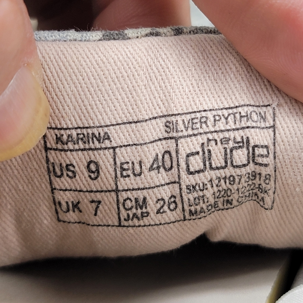 Hey Dude Karina Silver Python Womens 9 - image 10